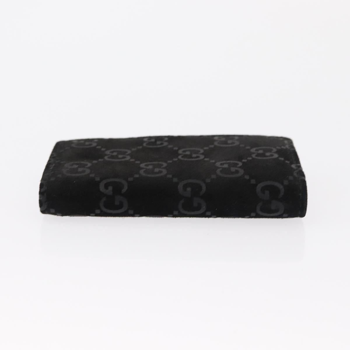 GUCCI GG Canvas Key Case Leather Suede 3 Set Black Pink Auth bs31486