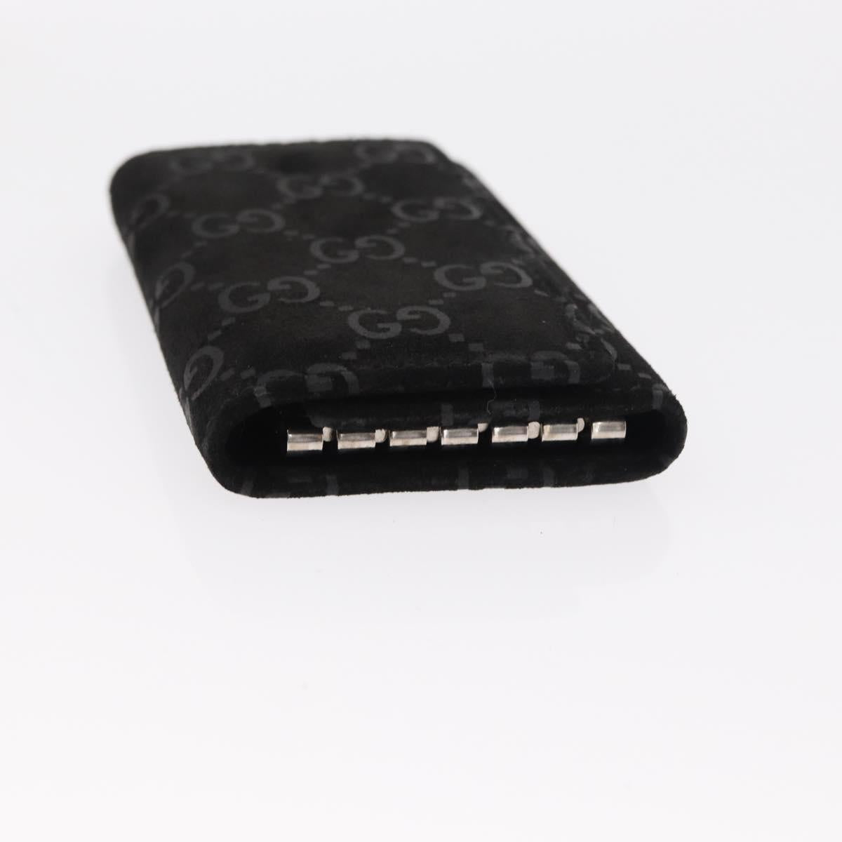 GUCCI GG Canvas Key Case Leather Suede 3 Set Black Pink Auth bs31486