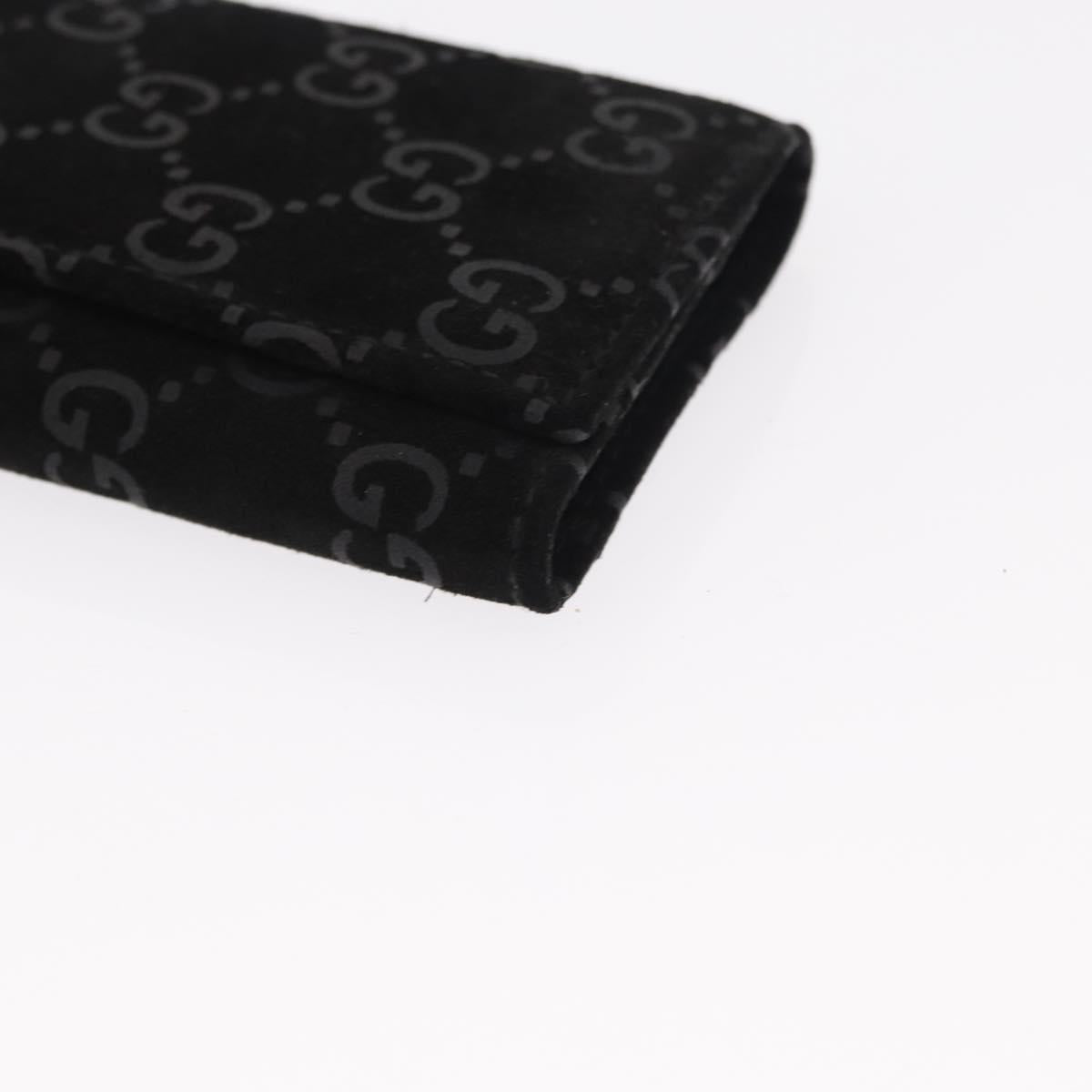 GUCCI GG Canvas Key Case Leather Suede 3 Set Black Pink Auth bs31486