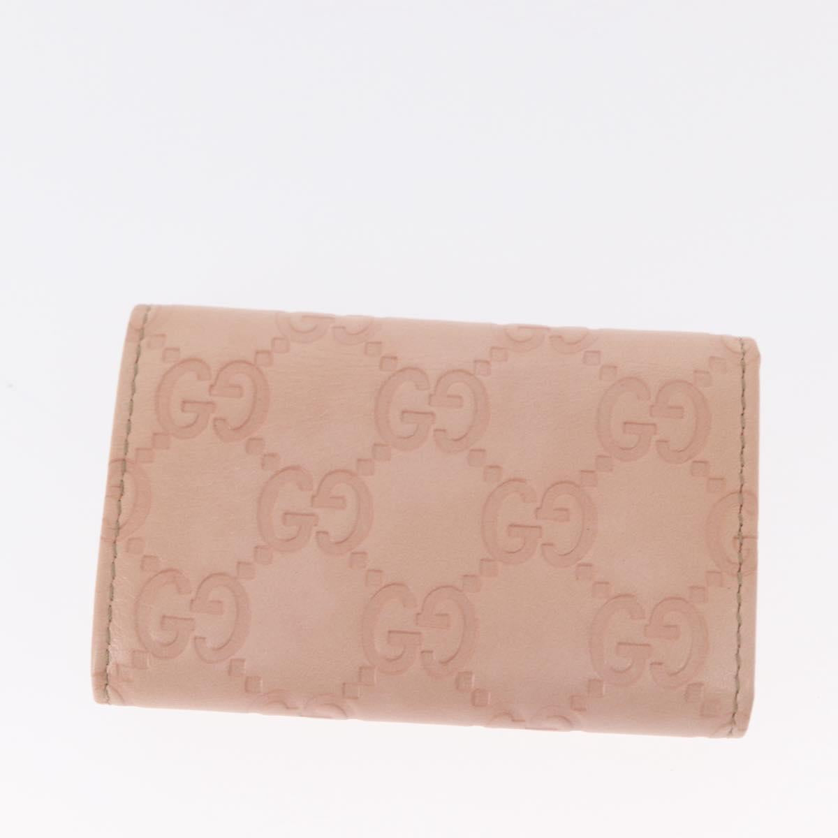 GUCCI GG Canvas Key Case Leather Suede 3 Set Black Pink Auth bs31486