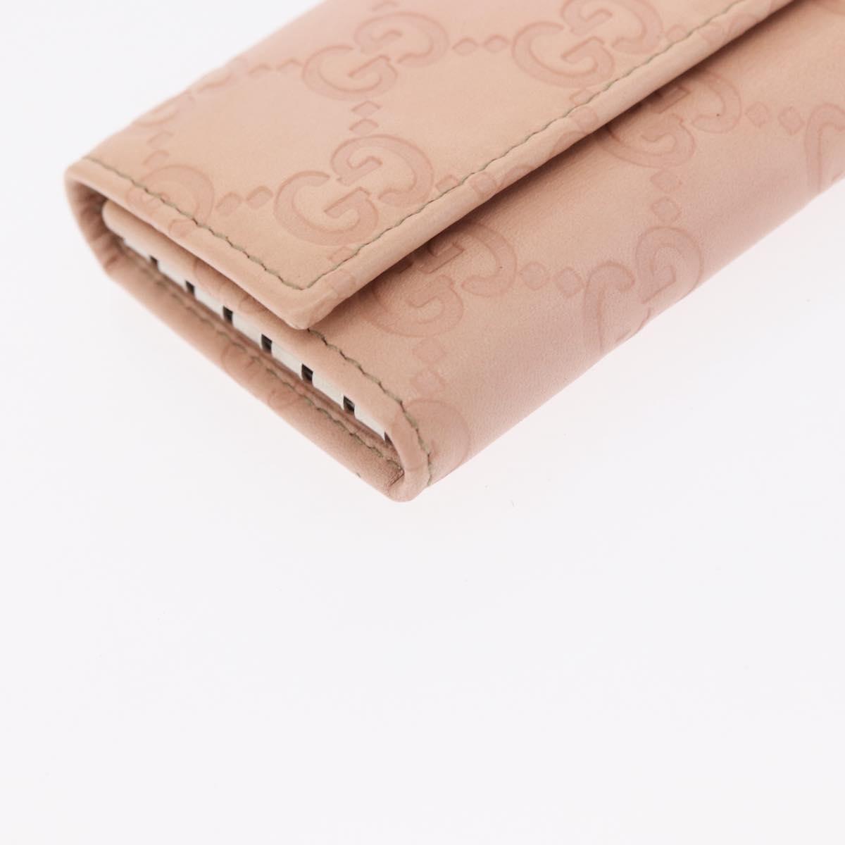 GUCCI GG Canvas Key Case Leather Suede 3 Set Black Pink Auth bs31486