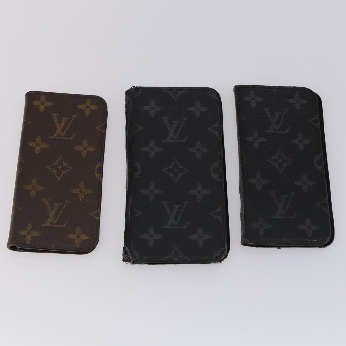 LOUIS VUITTON Monogram Eclipse iPhone Case 6 Set LV Auth bs31488