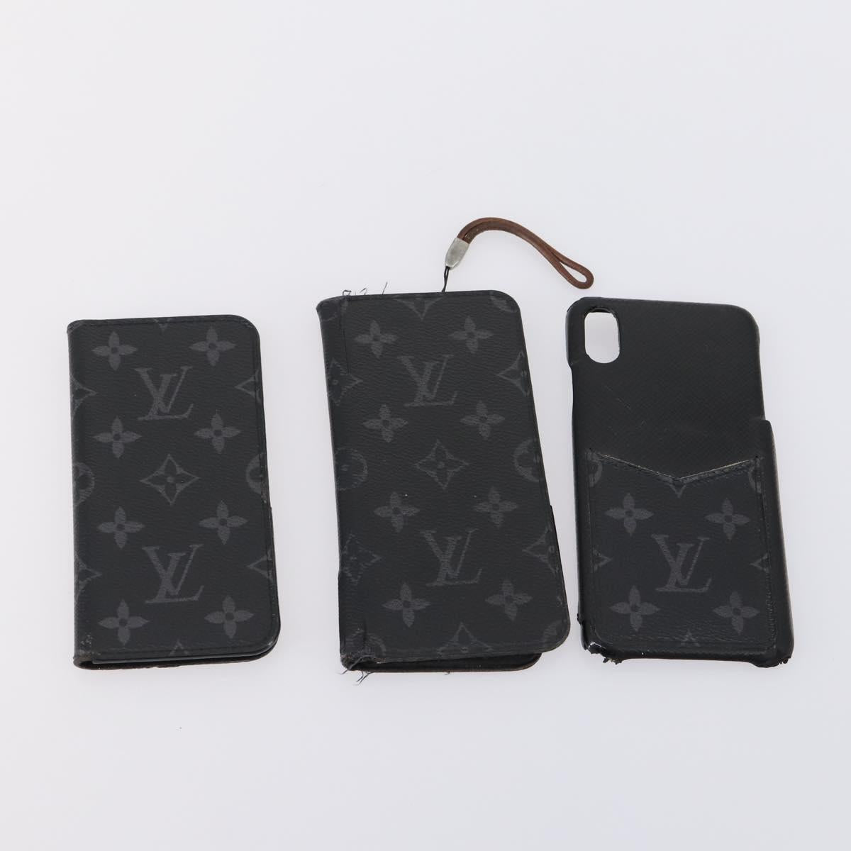 LOUIS VUITTON Monogram Eclipse iPhone Case 6 Set LV Auth bs31488