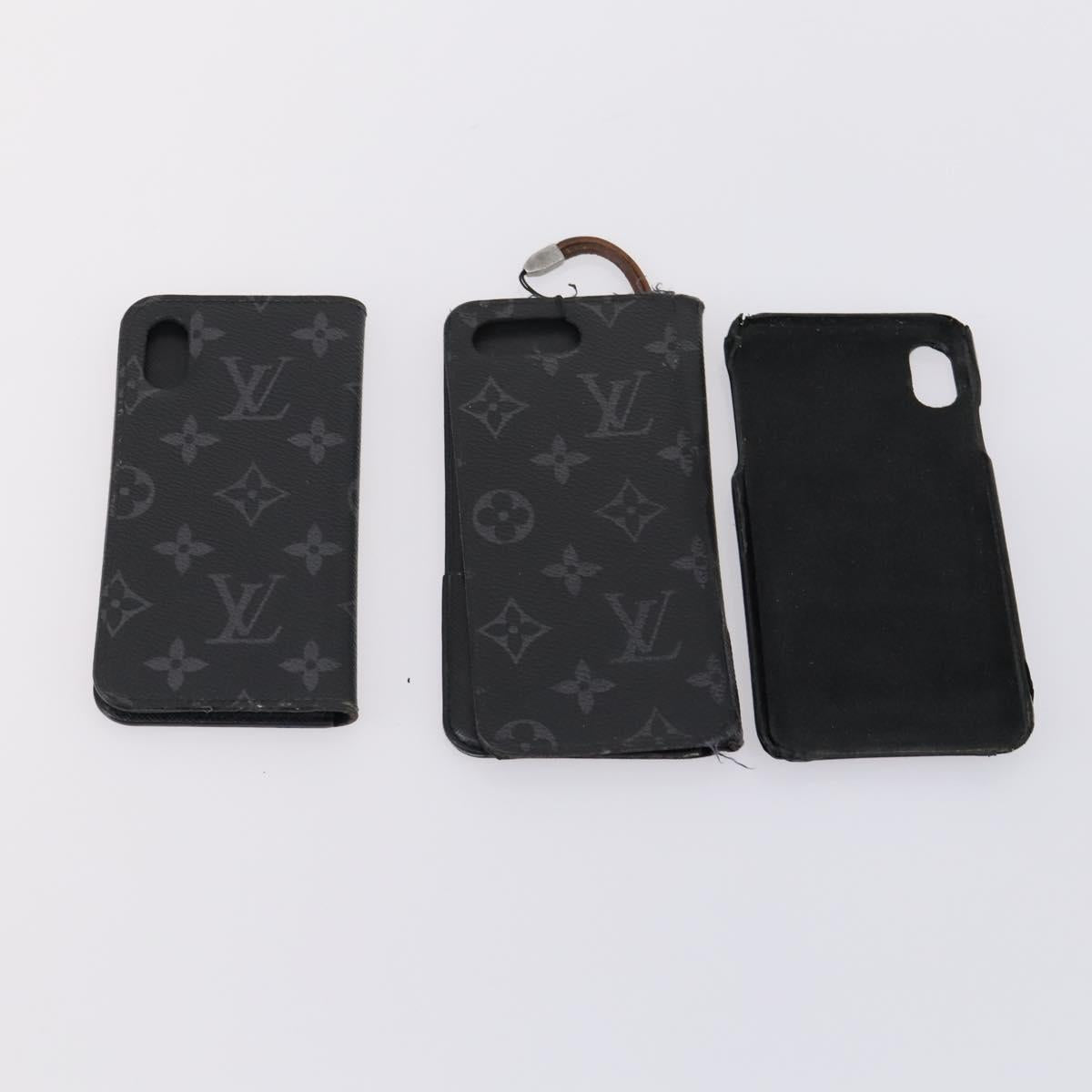 LOUIS VUITTON Monogram Eclipse iPhone Case 6 Set LV Auth bs31488
