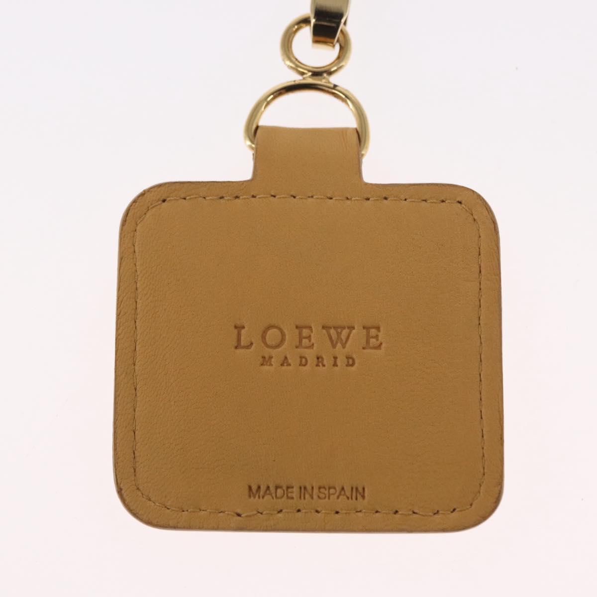 LOEWE Charm Leather metal 2 Set Beige Gold Auth bs31490