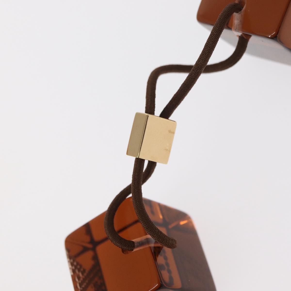 LOUIS VUITTON Hair Tie plastic Brown LV Auth bs31492
