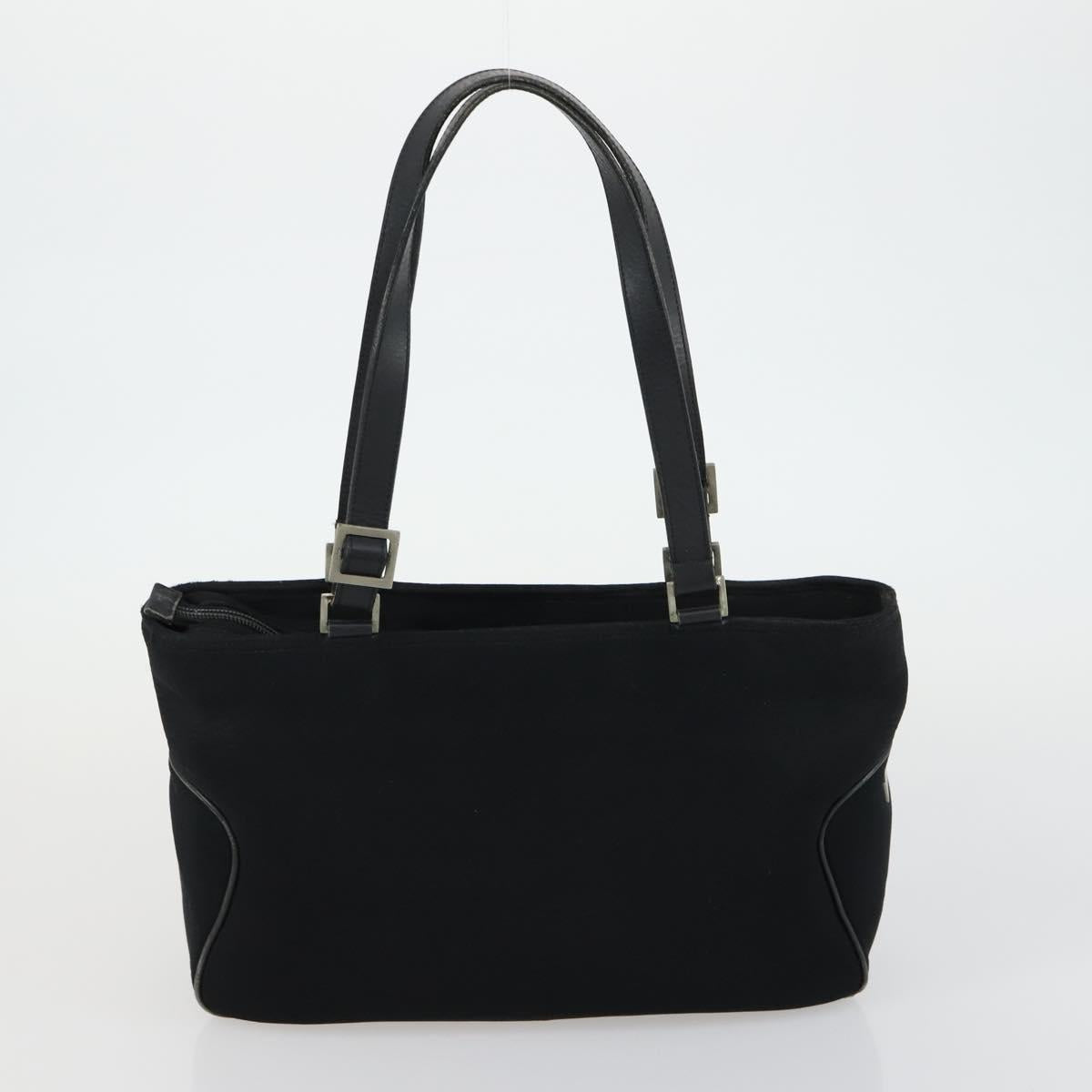 Salvatore Ferragamo Shoulder Bag Leather Canvas 2 Set Black Silver Auth bs31495