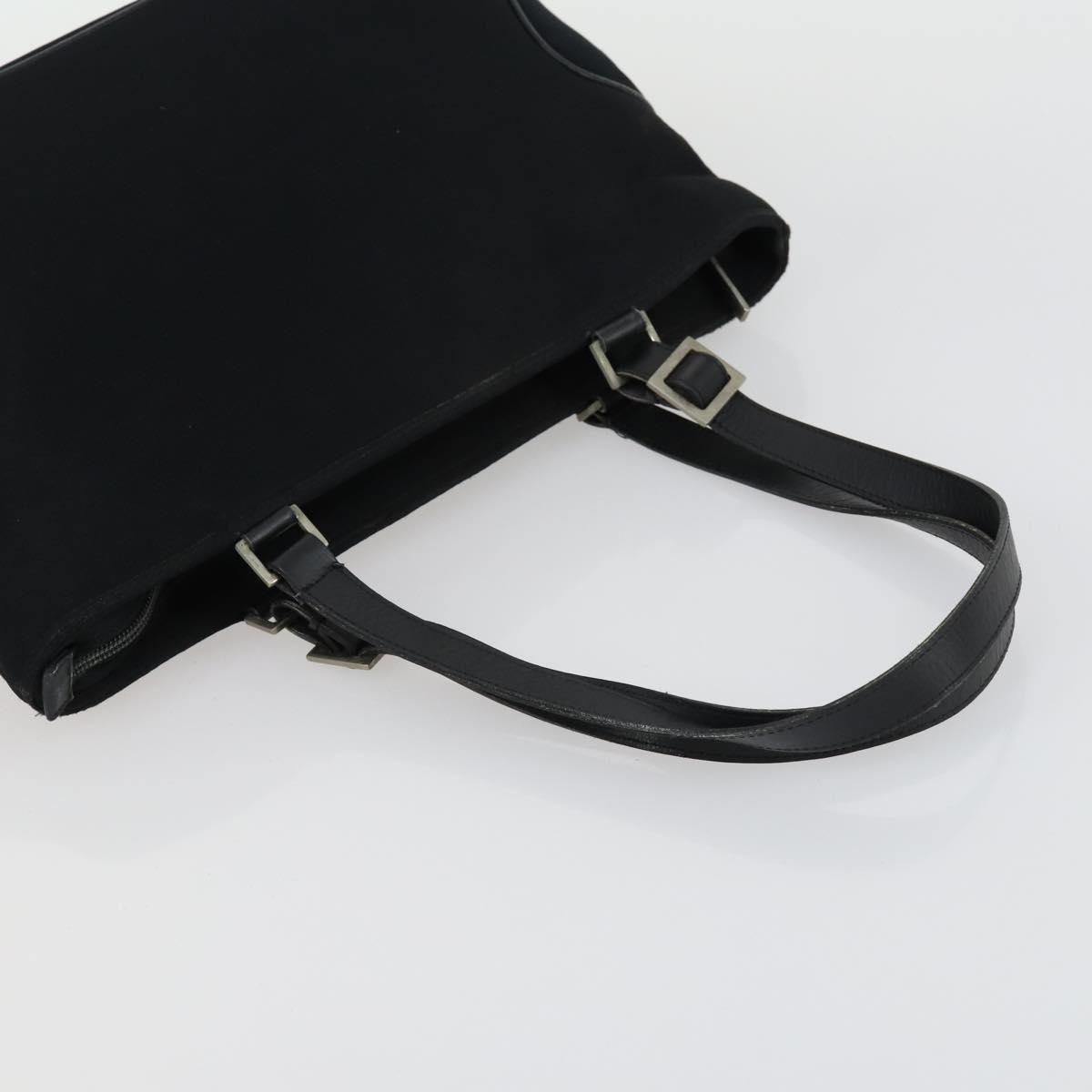 Salvatore Ferragamo Shoulder Bag Leather Canvas 2 Set Black Silver Auth bs31495