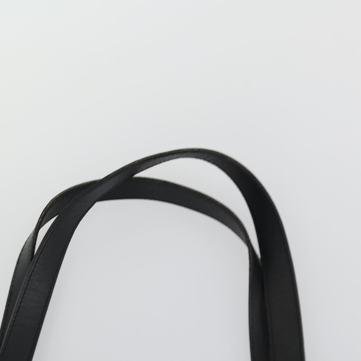 Salvatore Ferragamo Shoulder Bag Leather Canvas 2 Set Black Silver Auth bs31495