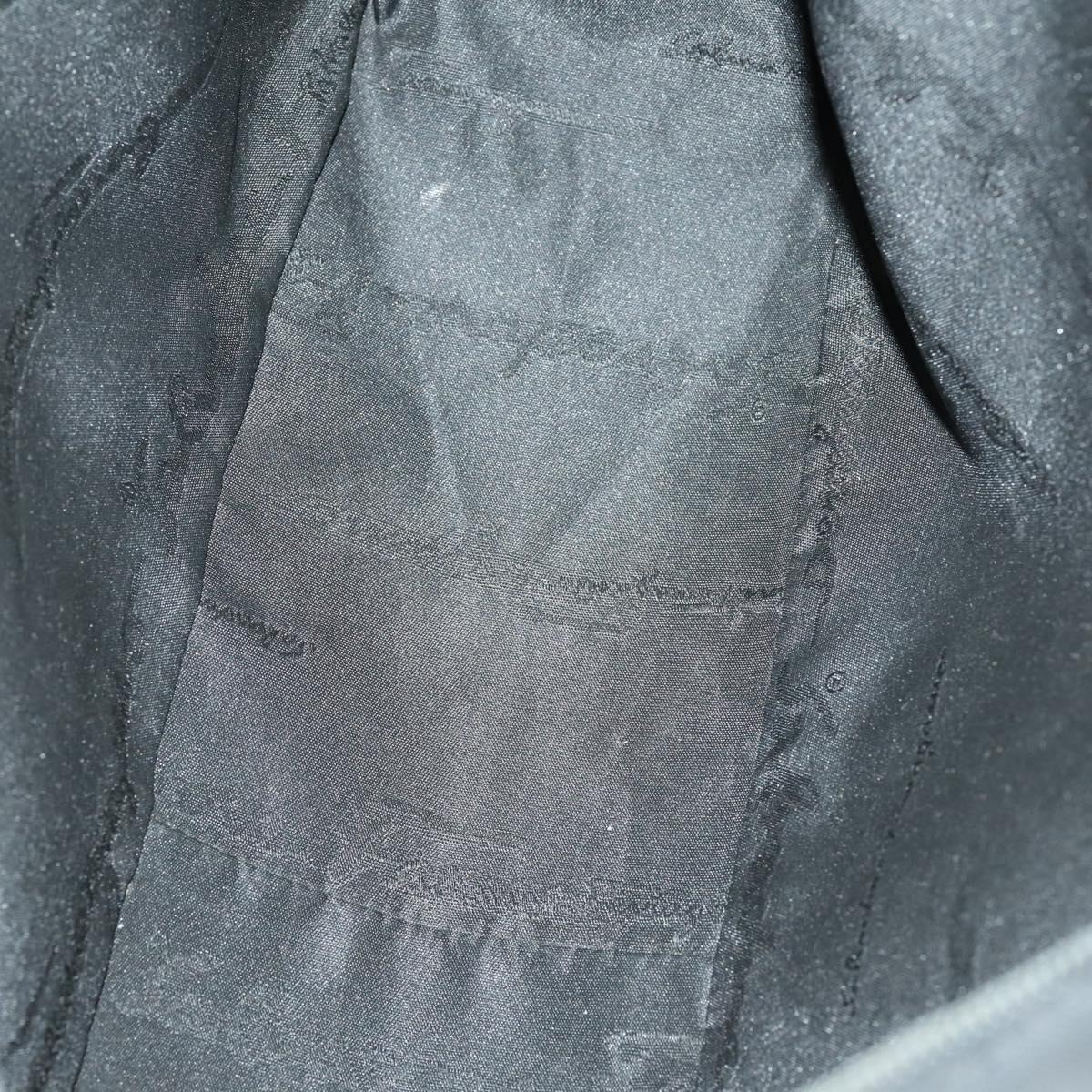 Salvatore Ferragamo Shoulder Bag Leather Canvas 2 Set Black Silver Auth bs31495