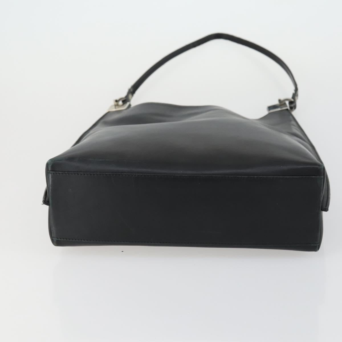 Salvatore Ferragamo Shoulder Bag Leather Canvas 2 Set Black Silver Auth bs31495
