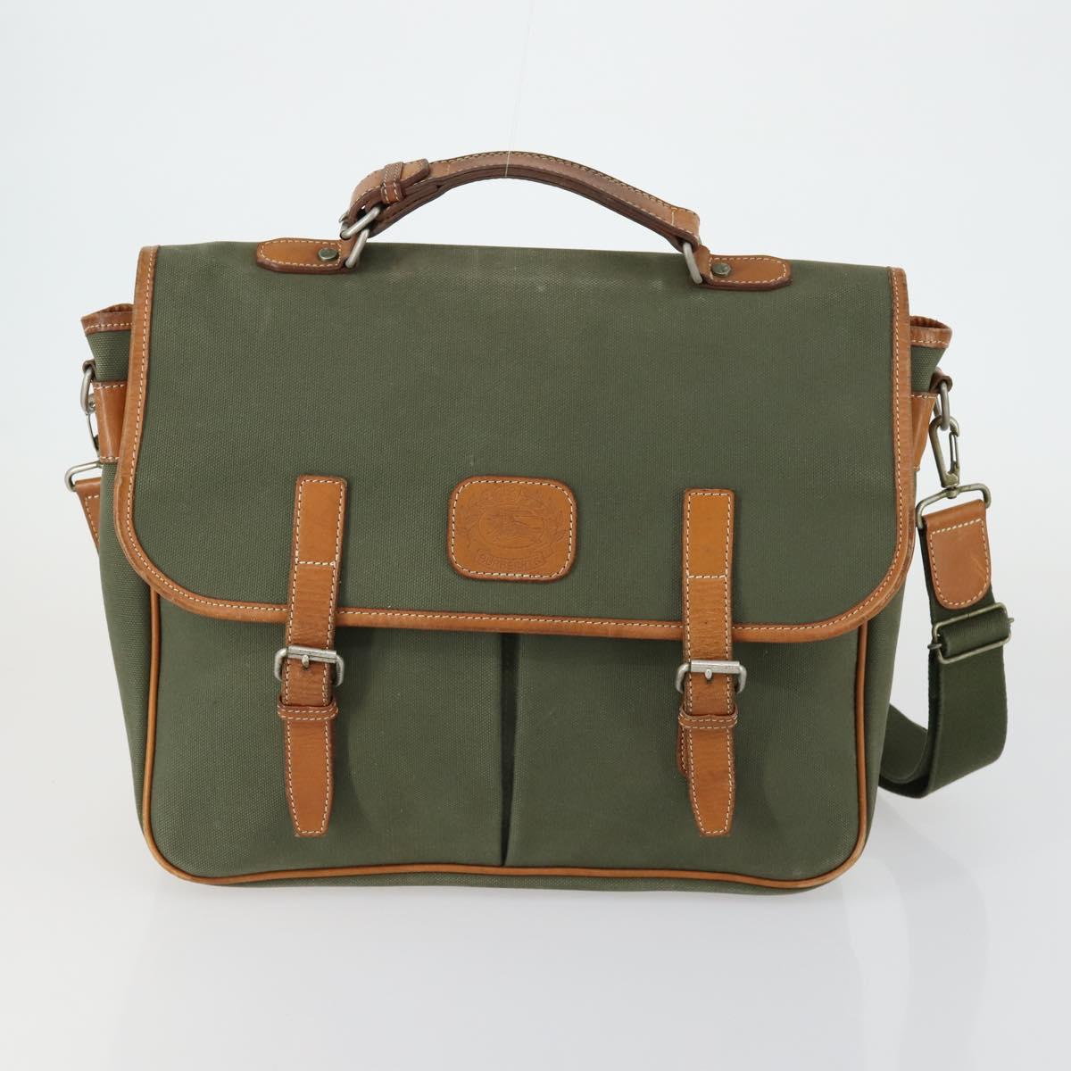 Burberrys Nova Check Hand Bag Canvas 3 Set Beige Green Auth bs31496