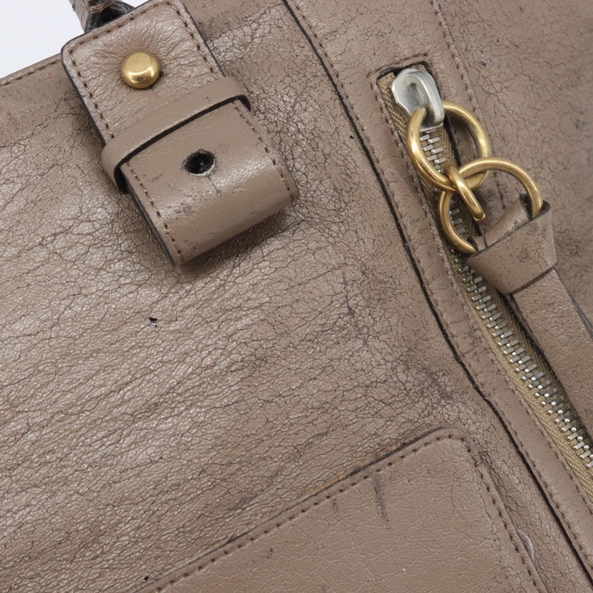 Chloe Tote Bag Leather 2 Set Black Beige Auth bs31501