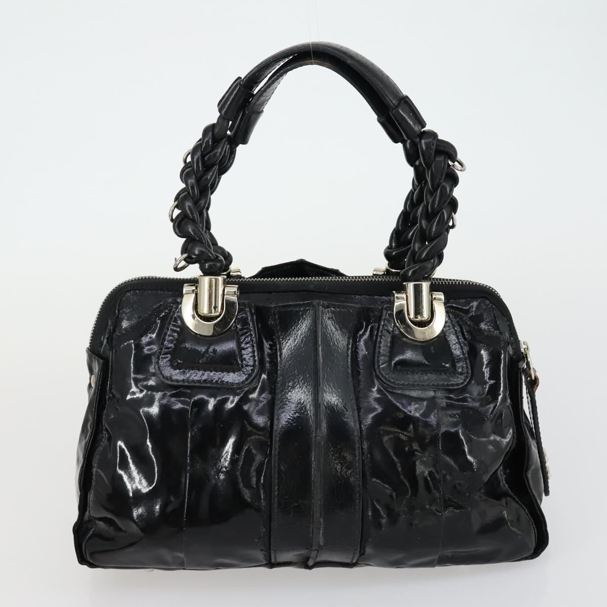 Chloe Tote Bag Leather 2 Set Black Beige Auth bs31501