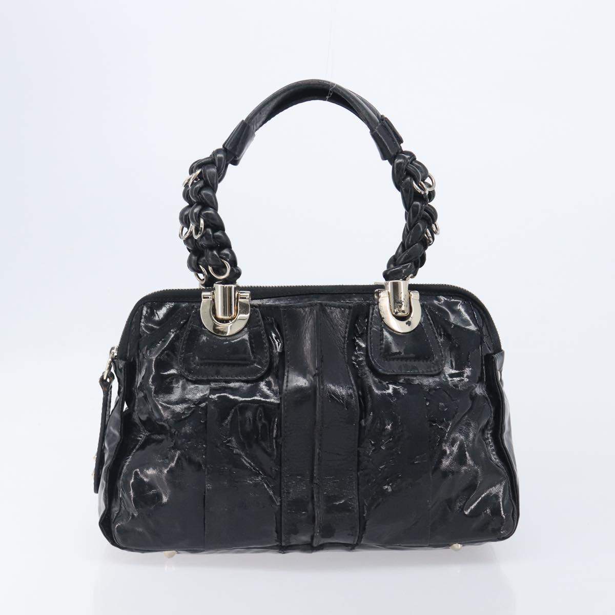 Chloe Tote Bag Leather 2 Set Black Beige Auth bs31501