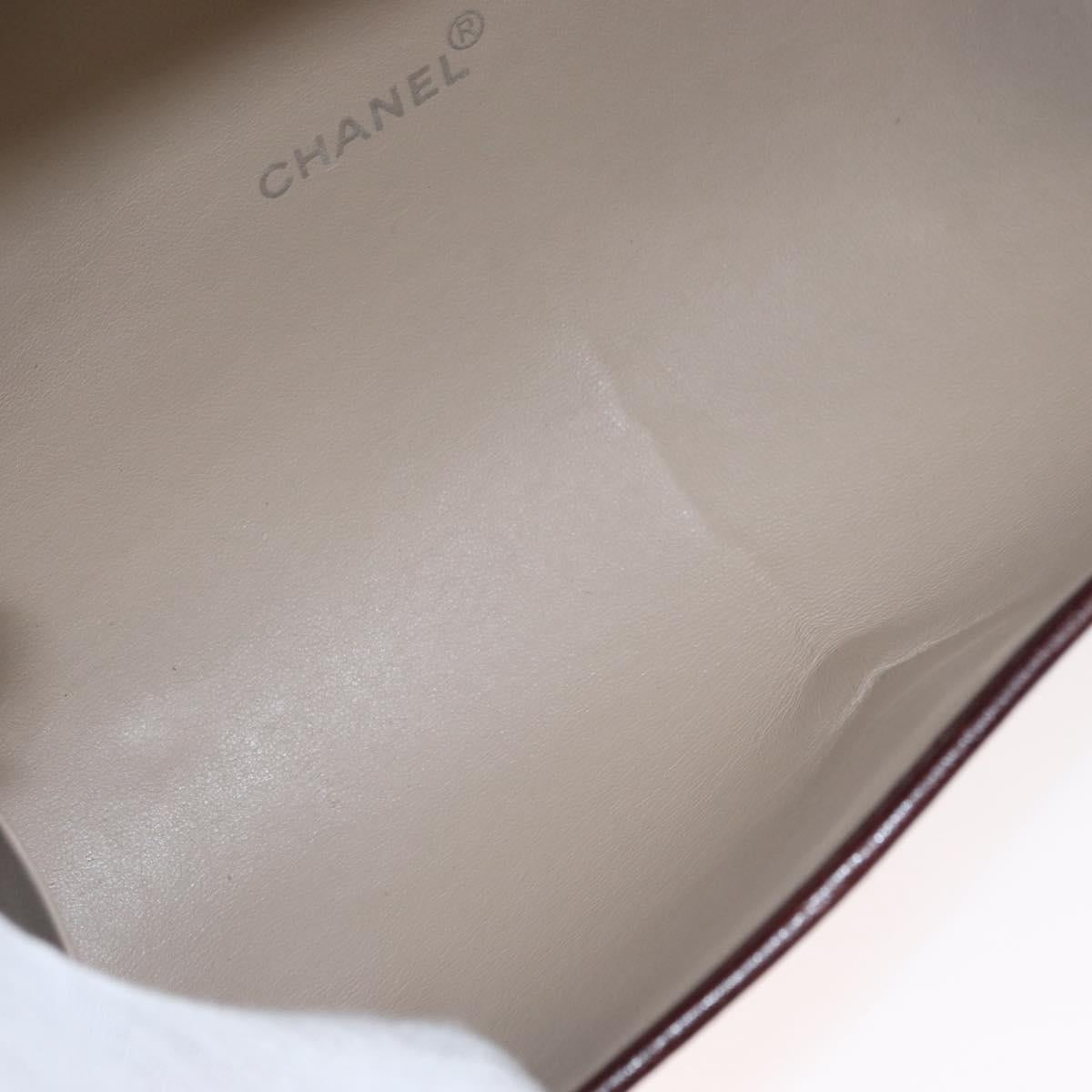CHANEL Hand Bag Coated Canvas Beige Silver CC Auth bs31502