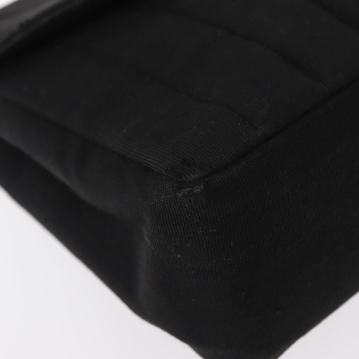 CHANEL Mademoiselle Shoulder Bag Cotton Black Gold CC Auth bs31506