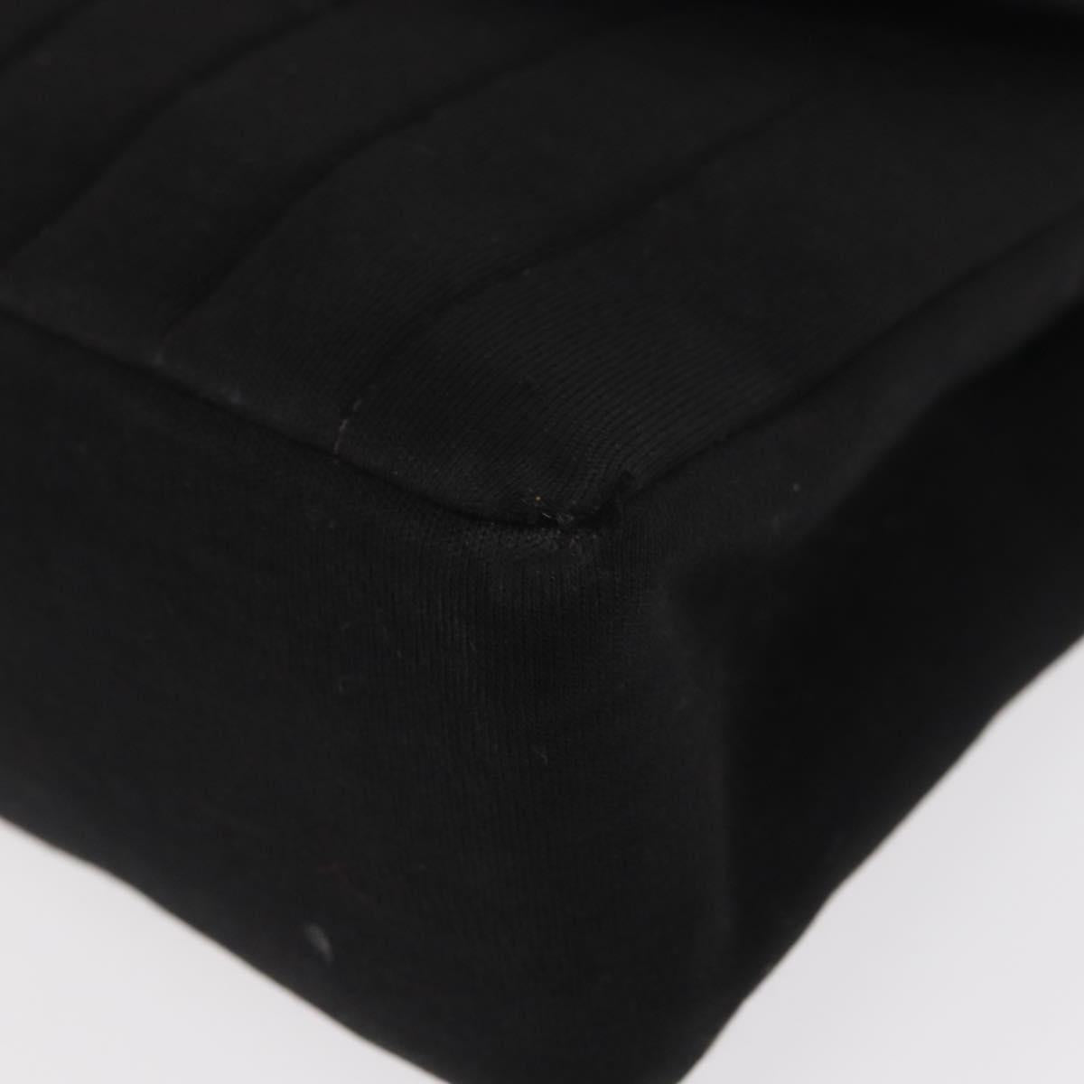 CHANEL Mademoiselle Shoulder Bag Cotton Black Gold CC Auth bs31506