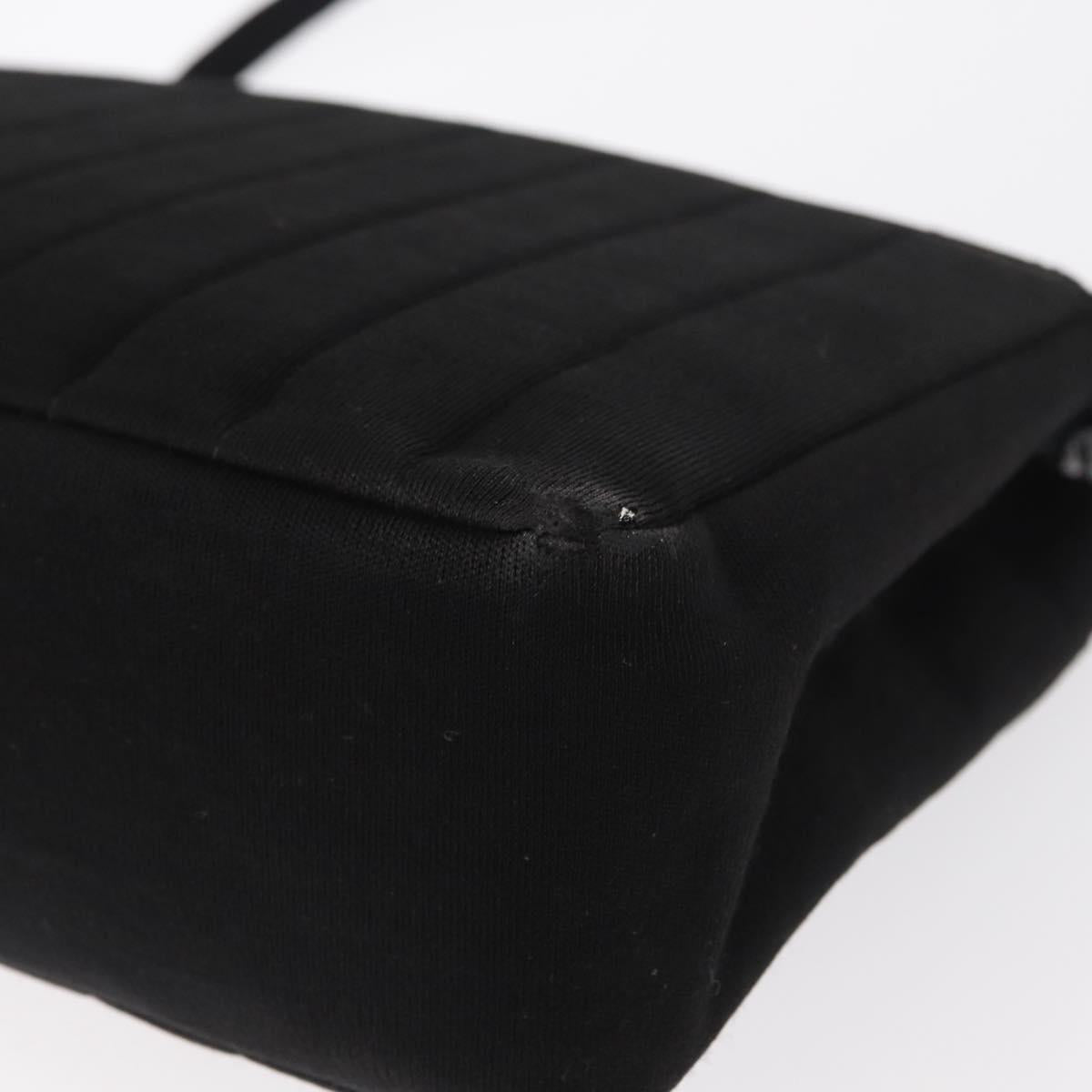 CHANEL Mademoiselle Shoulder Bag Cotton Black Gold CC Auth bs31506