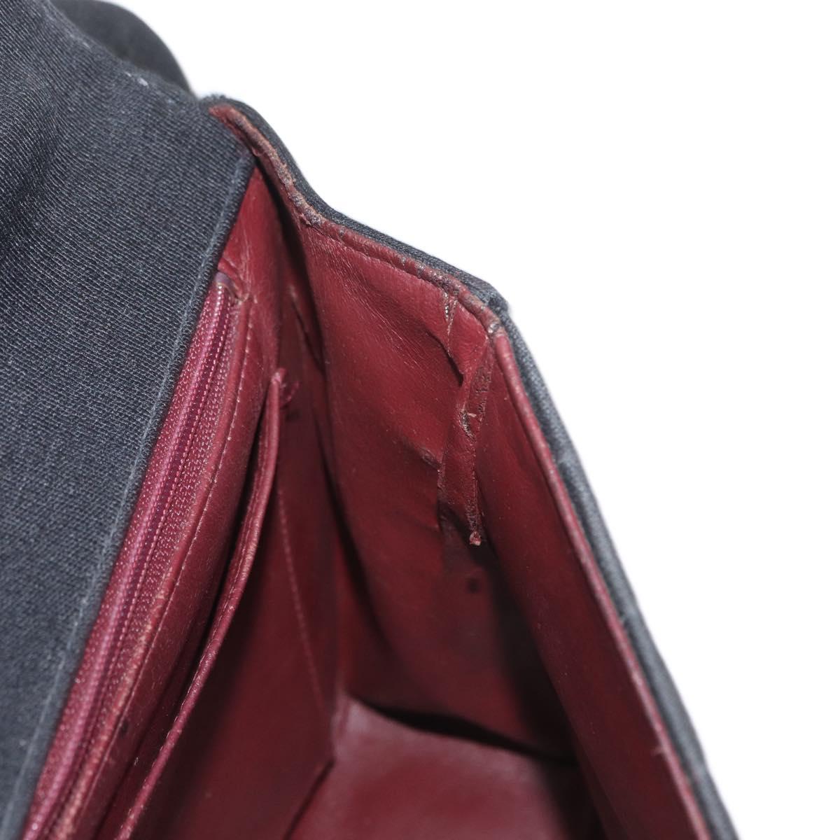 CHANEL Mademoiselle Shoulder Bag Cotton Black Gold CC Auth bs31506