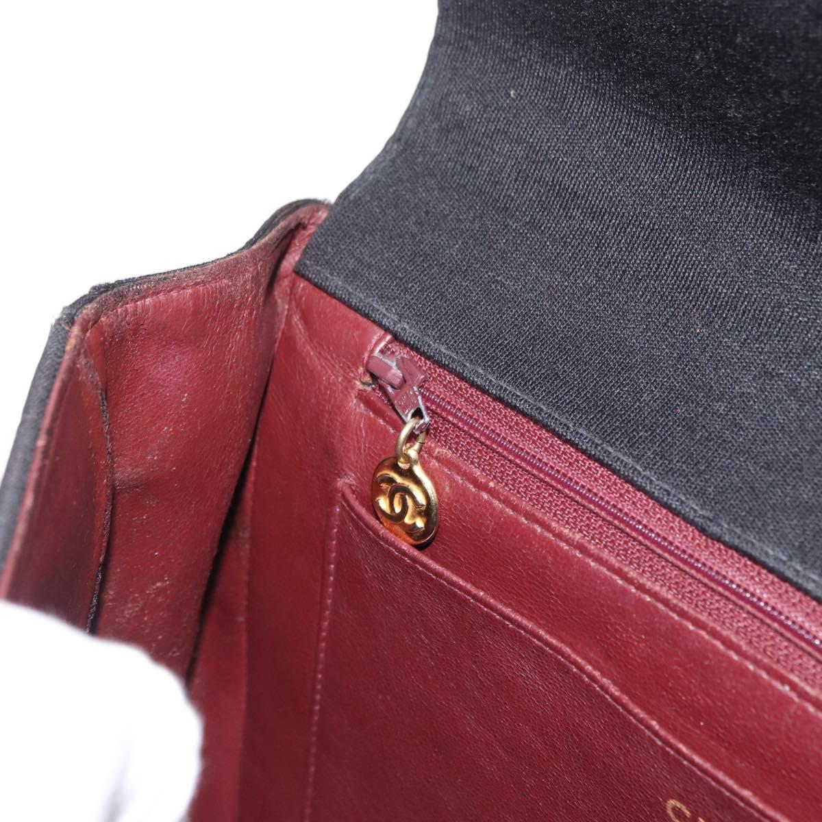 CHANEL Mademoiselle Shoulder Bag Cotton Black Gold CC Auth bs31506