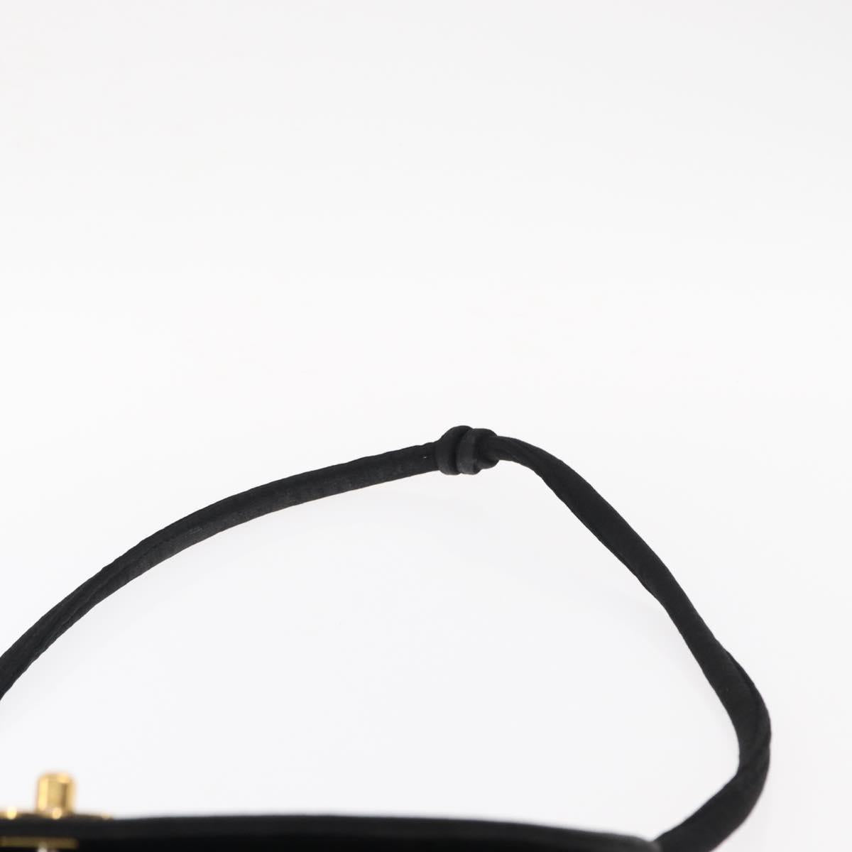 CHANEL Mademoiselle Shoulder Bag Cotton Black Gold CC Auth bs31506