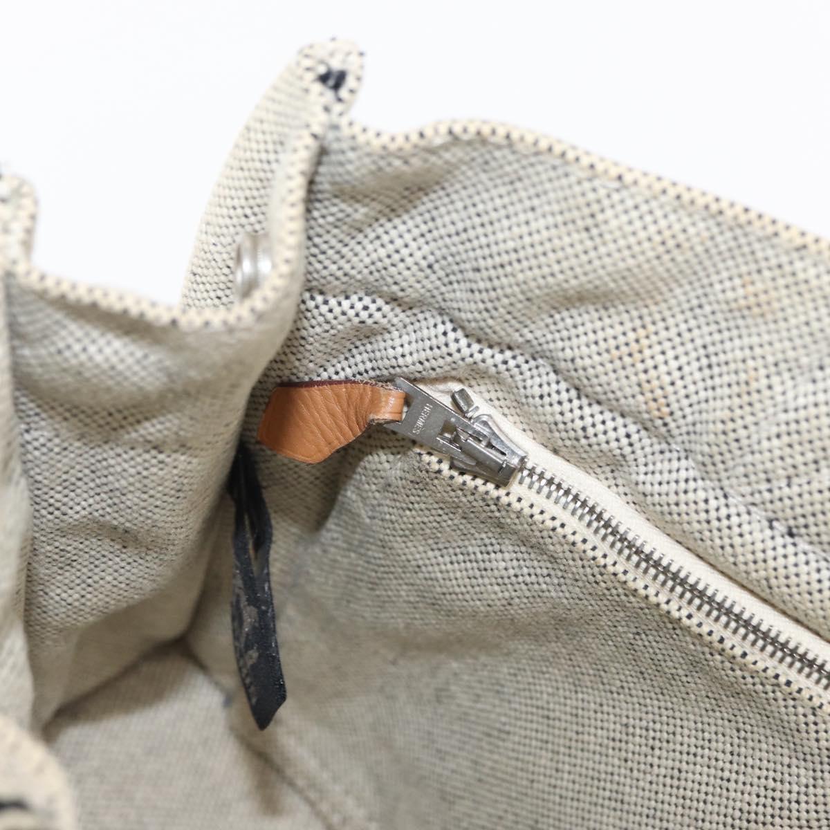 HERMES New Fourre Tout PM Tote Bag Canvas Gray Silver Auth bs31508