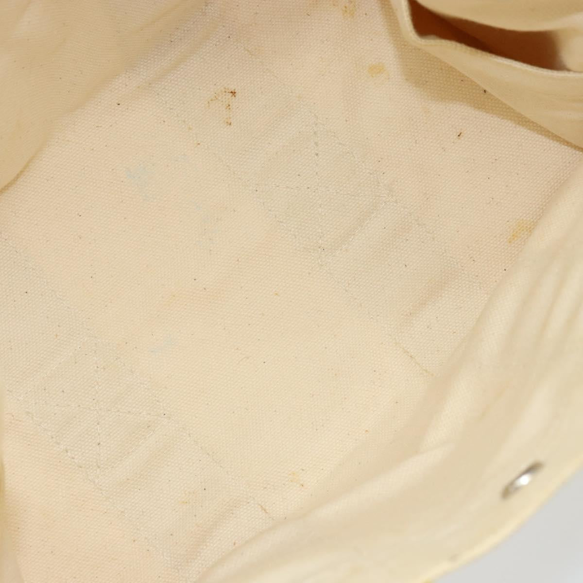 HERMES Bora Bora MM Hand Bag Canvas Yellow Silver Auth bs31509