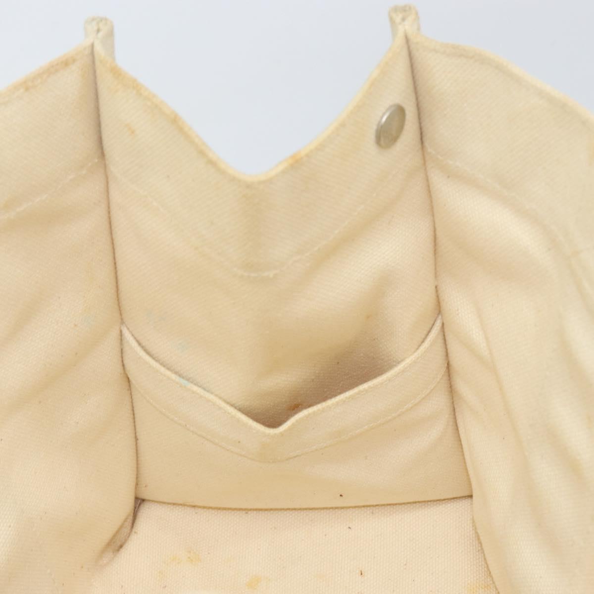 HERMES Bora Bora MM Hand Bag Canvas Yellow Silver Auth bs31509