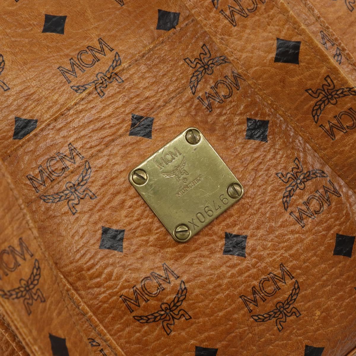 MCM Logogram Vicetos Tote Bag PVC Leather Brown Gold Auth bs31511