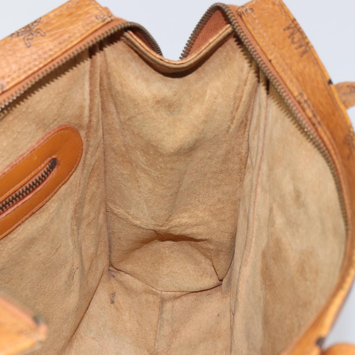 MCM Logogram Vicetos Tote Bag PVC Leather Brown Gold Auth bs31511
