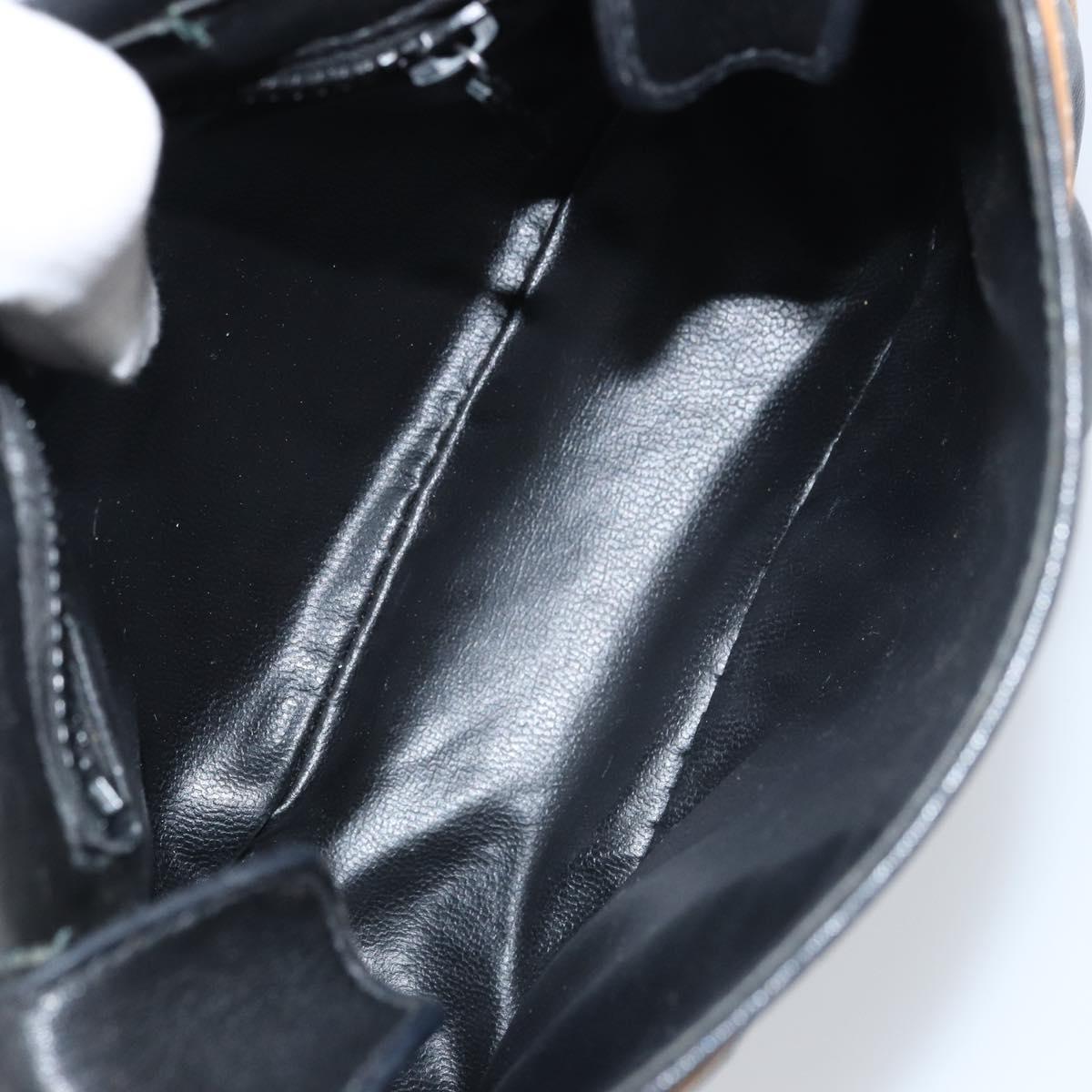 CELINE Shoulder Bag Leather Black Gold Auth bs31512