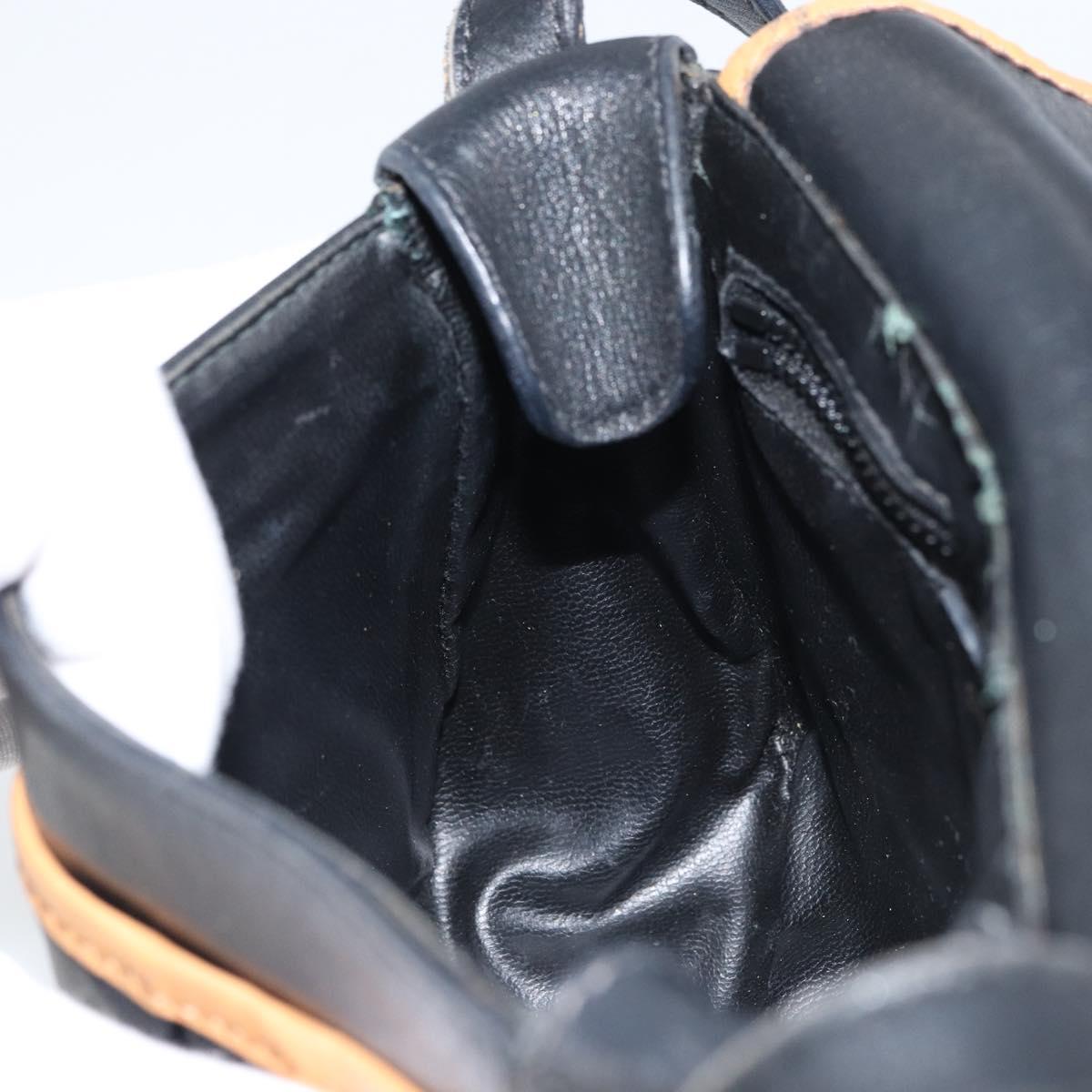 CELINE Shoulder Bag Leather Black Gold Auth bs31512