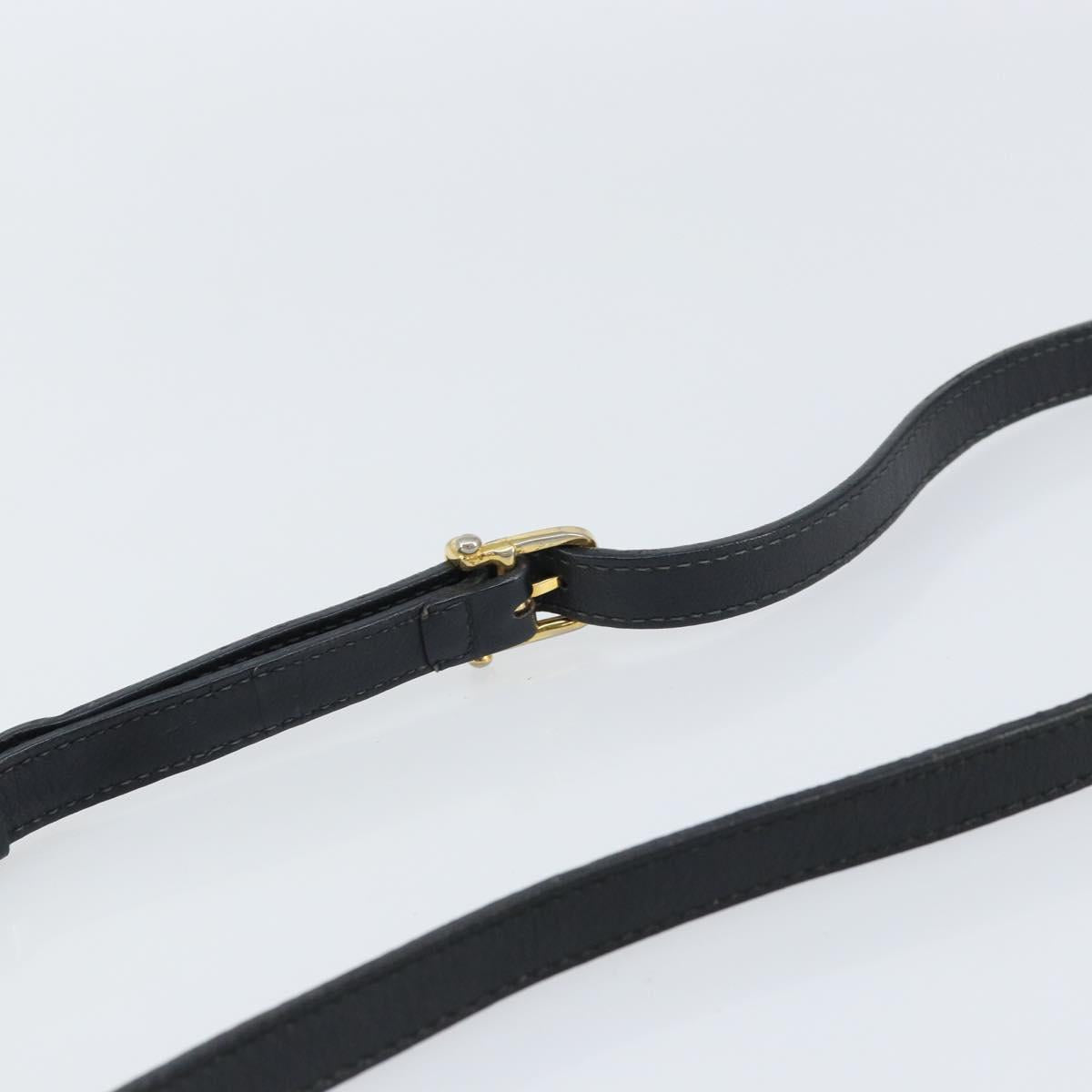 CELINE Shoulder Bag Leather Black Gold Auth bs31512