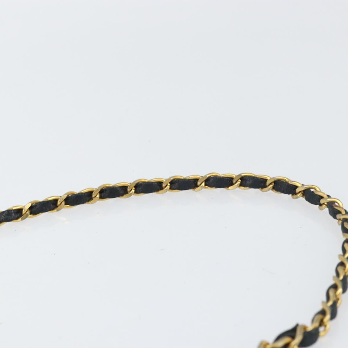 CHANEL Matelasse Chain Shoulder Bag Lamb Skin Black Gold CC Auth bs31513