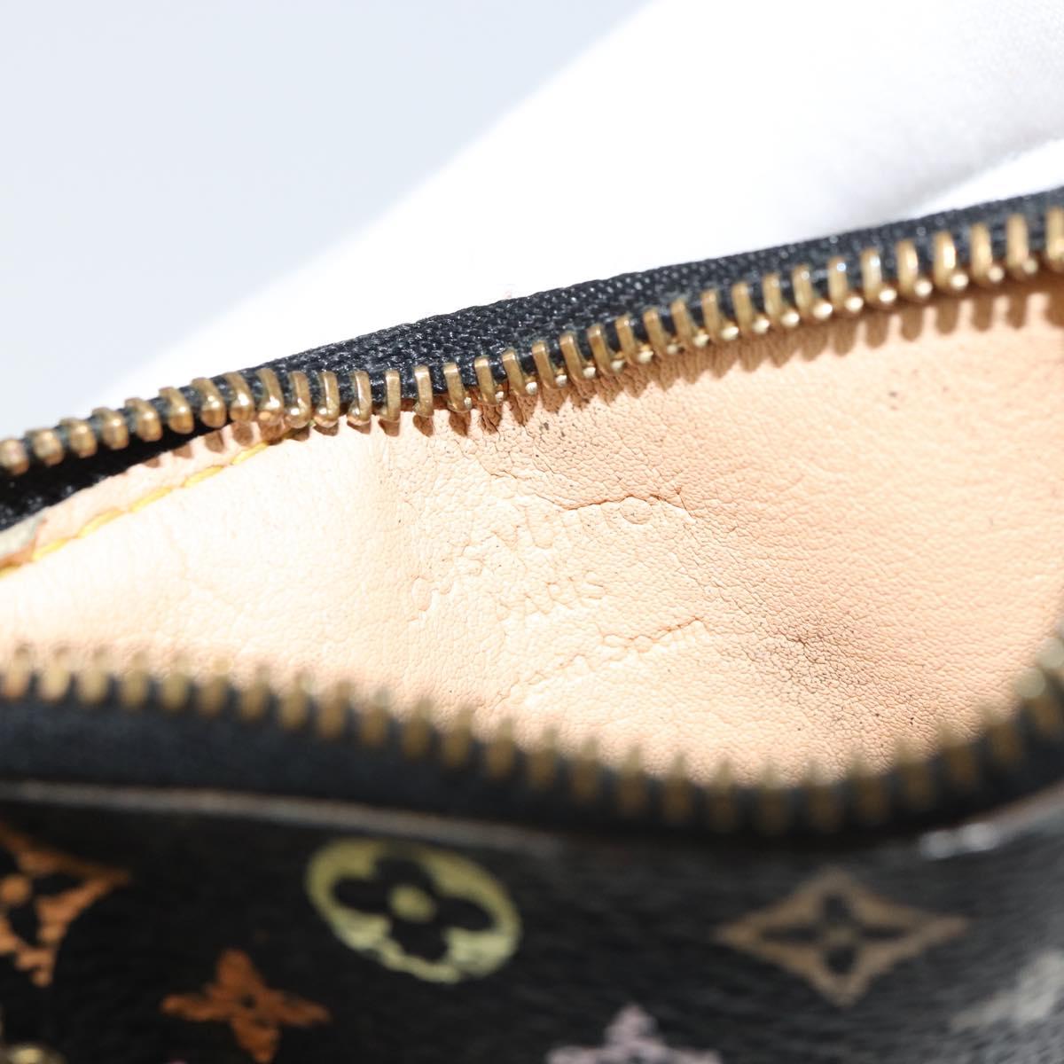 LOUIS VUITTON Multicolor Pochette Cles Coin Purse Black M13664 LV Auth bs31521