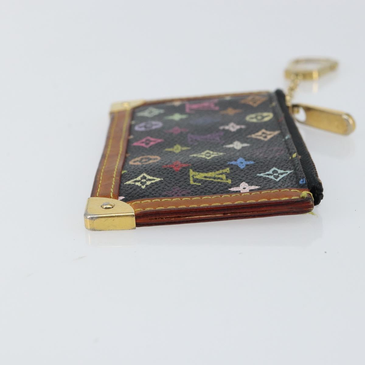 LOUIS VUITTON Multicolor Pochette Cles Coin Purse Black M13664 LV Auth bs31521
