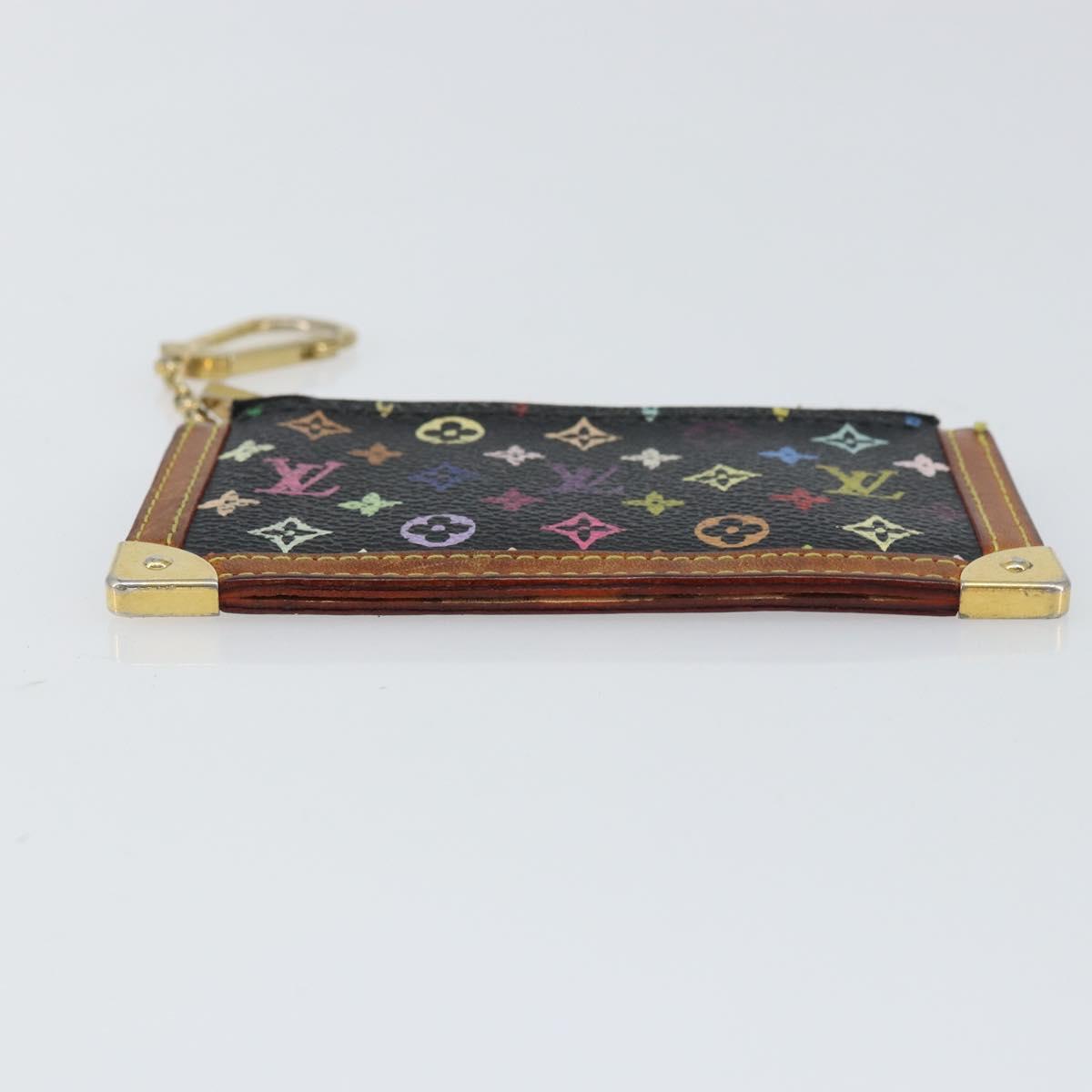 LOUIS VUITTON Multicolor Pochette Cles Coin Purse Black M13664 LV Auth bs31521
