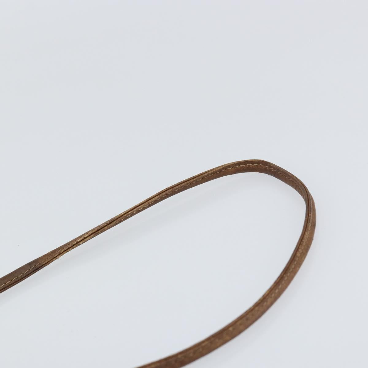 LOEWE Shoulder Bag Leather Beige Gold Auth bs31535