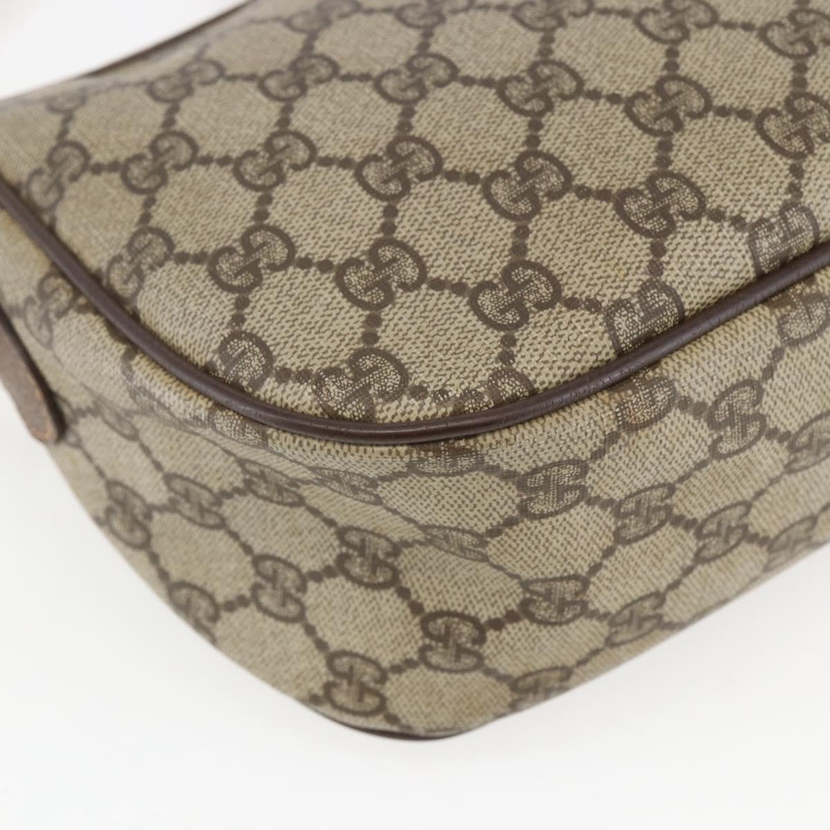 GUCCI GG Supreme Web Sherry Line Bag PVC Beige Gold 89 02 032 Auth bs31538