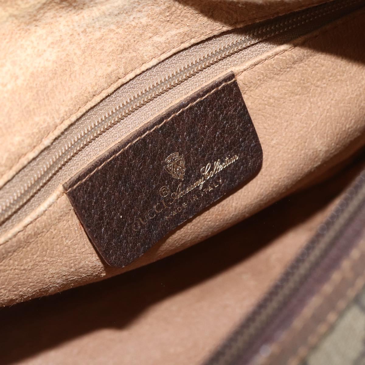 GUCCI GG Supreme Web Sherry Line Bag PVC Beige Gold 89 02 032 Auth bs31538