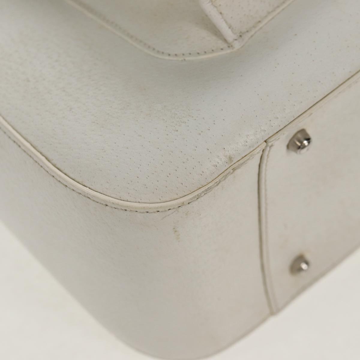 GUCCI Hand Bag Leather 2way White Silver 000 2058 0307 5 Auth bs31539