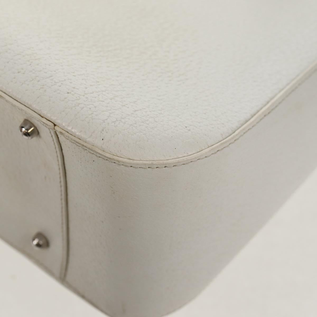 GUCCI Hand Bag Leather 2way White Silver 000 2058 0307 5 Auth bs31539