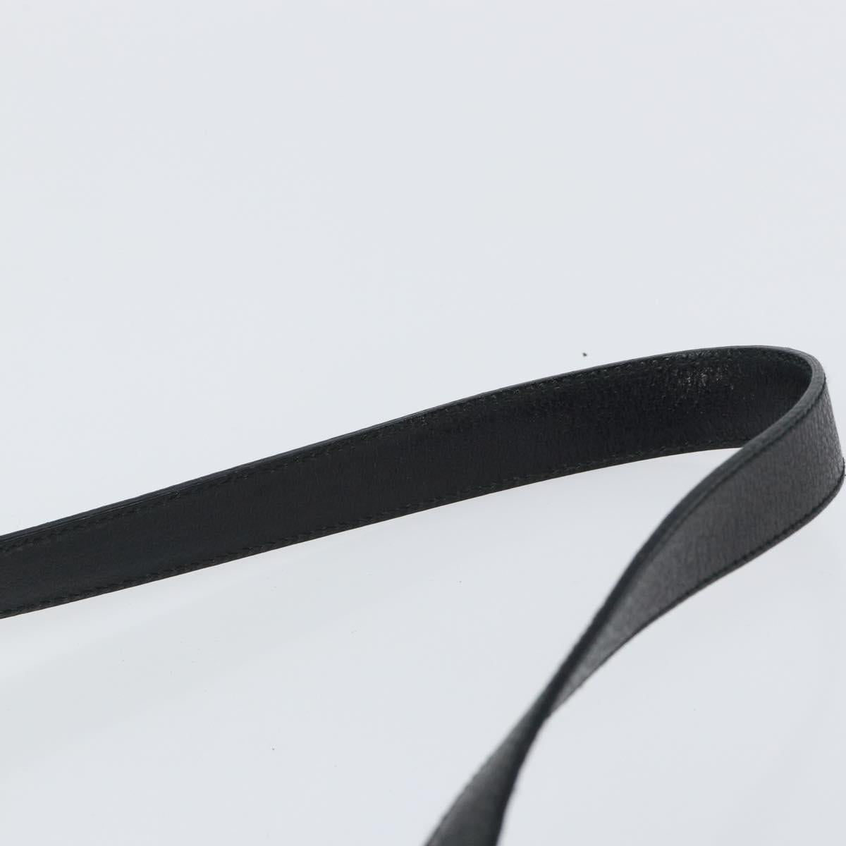 GUCCI Shoulder Bag Leather Black Gold Auth bs31540