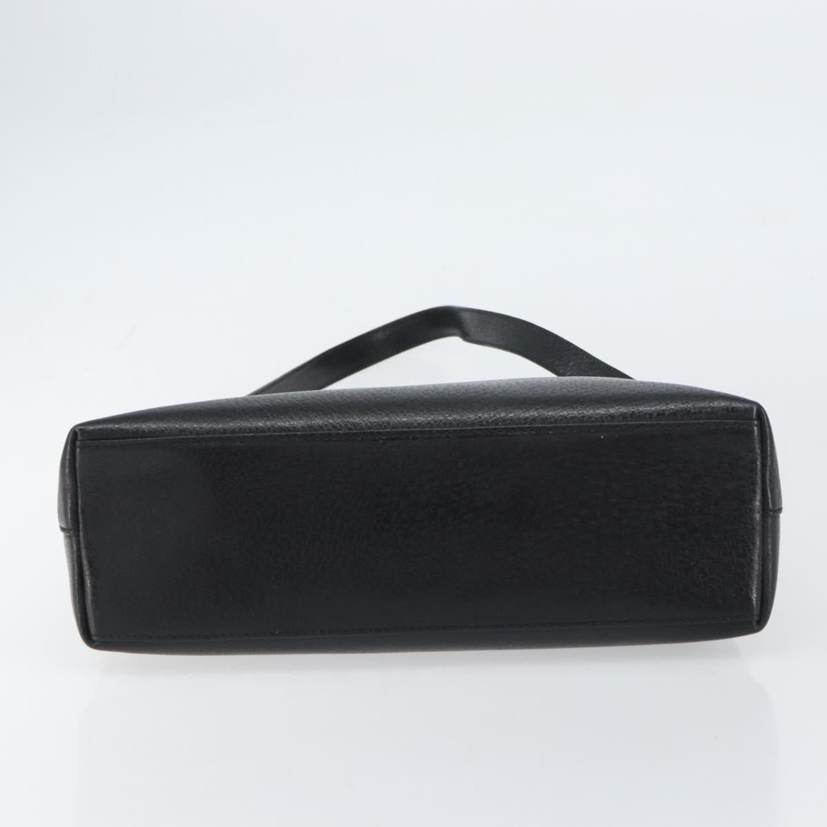 GUCCI Shoulder Bag Leather Black Gold Auth bs31540