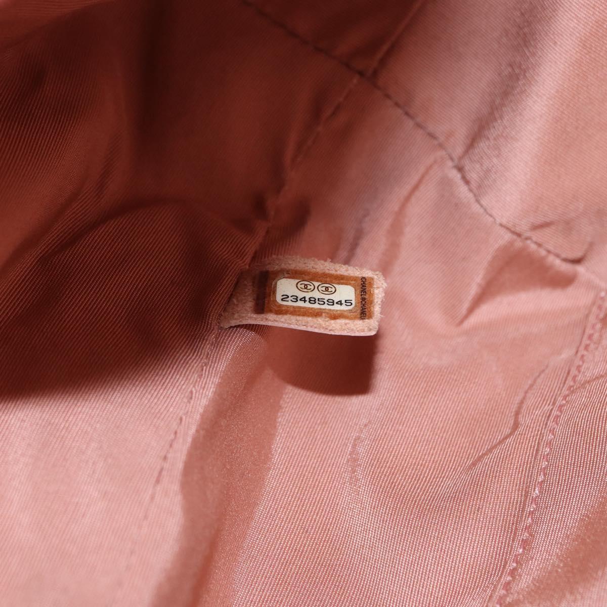 CHANEL Matelasse Tote Bag Leather 2way Pink Silver CC Auth bs31551