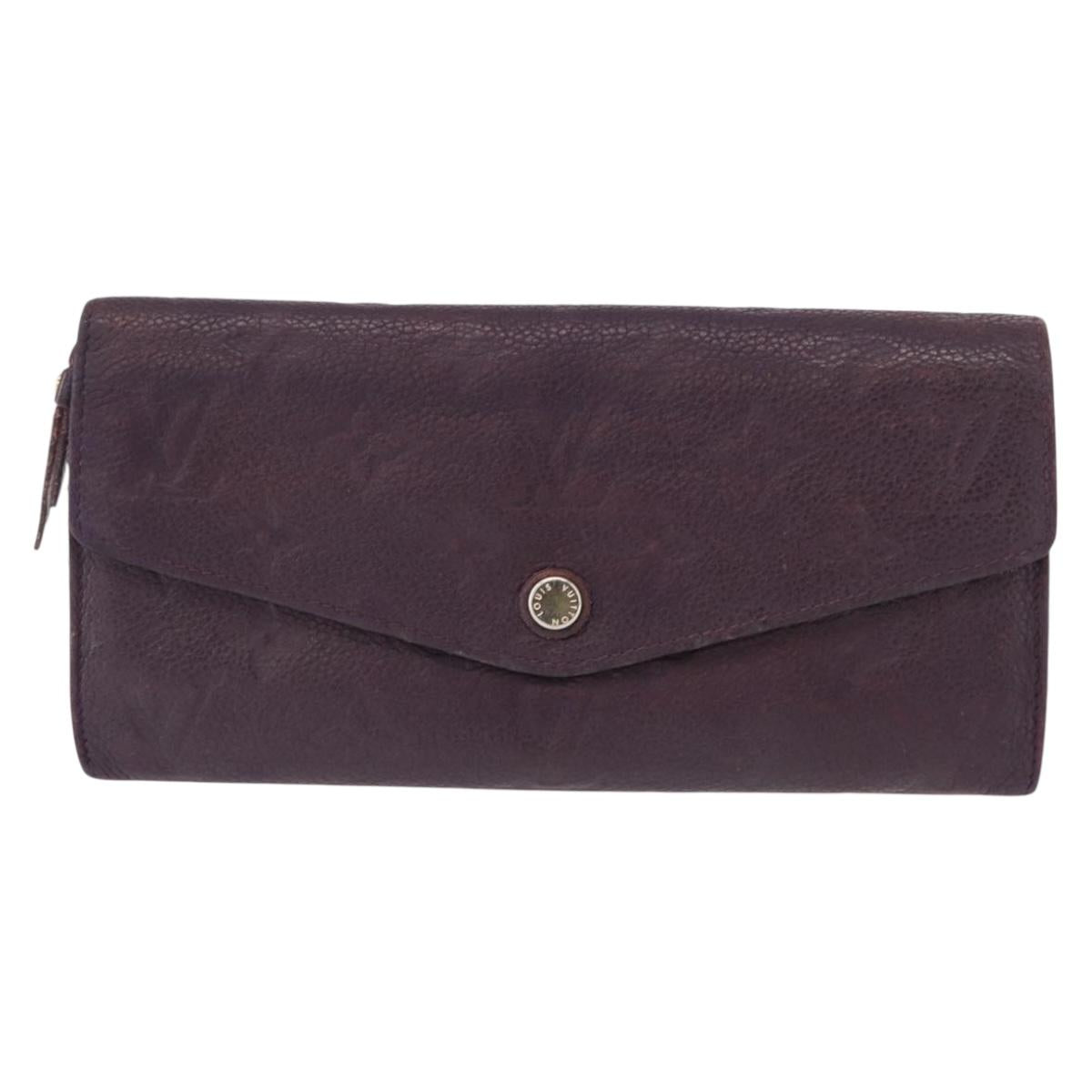 LOUIS VUITTON Empreinte Portefeuille Curieuse Wallet Purple M60341 Auth bs31554