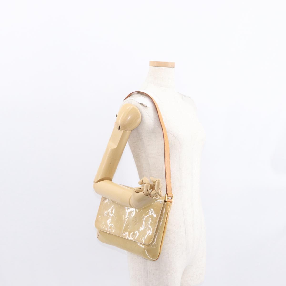 LOUIS VUITTON Monogram Vernis Thompson Street Bag Beige M91301 LV Auth bs31559