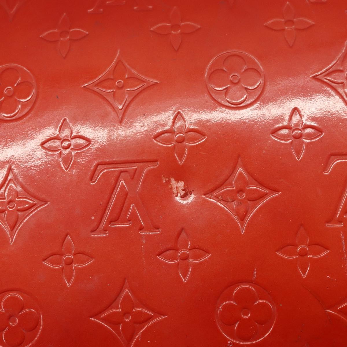LOUIS VUITTON Monogram Vernis Houston Hand Bag Red M91092 LV Auth bs31560