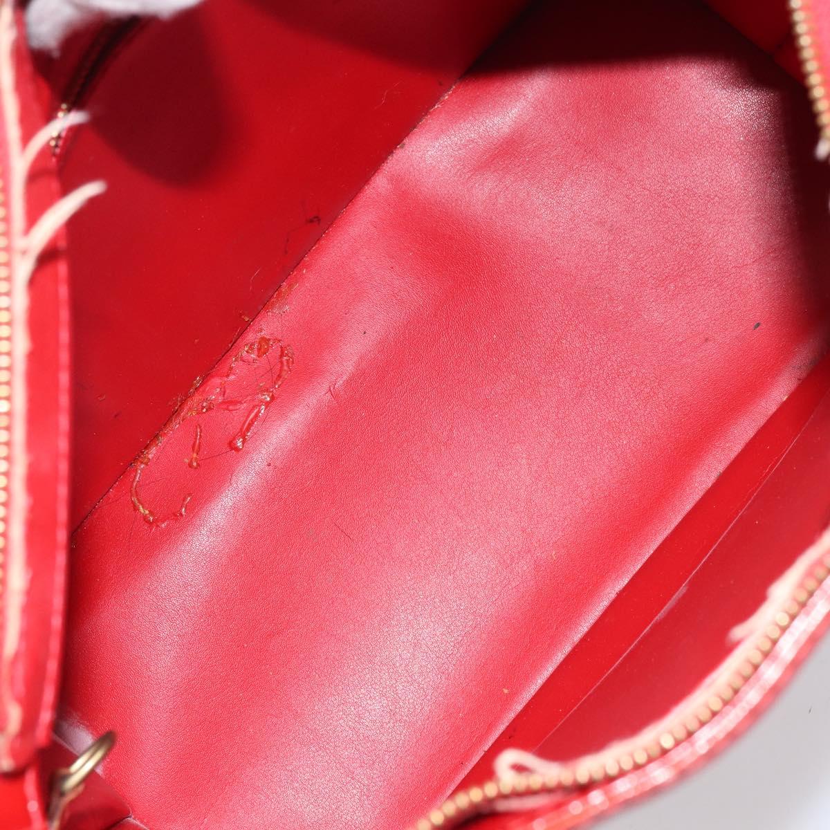 LOUIS VUITTON Monogram Vernis Houston Hand Bag Red M91092 LV Auth bs31560